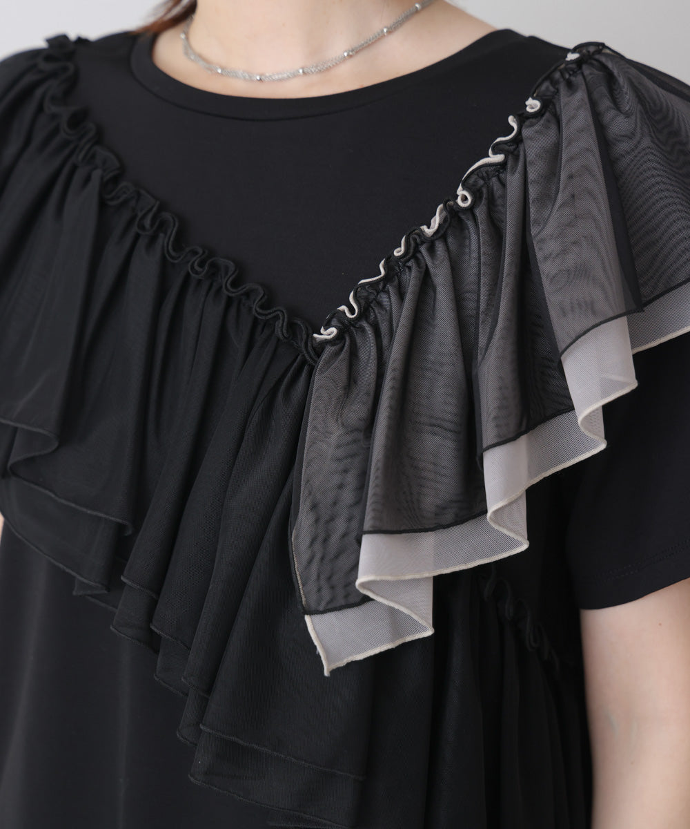 半袖フリルカットソー［4/30発送予定］