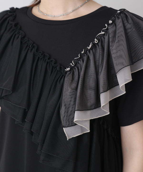 半袖フリルカットソー［4/30発送予定］
