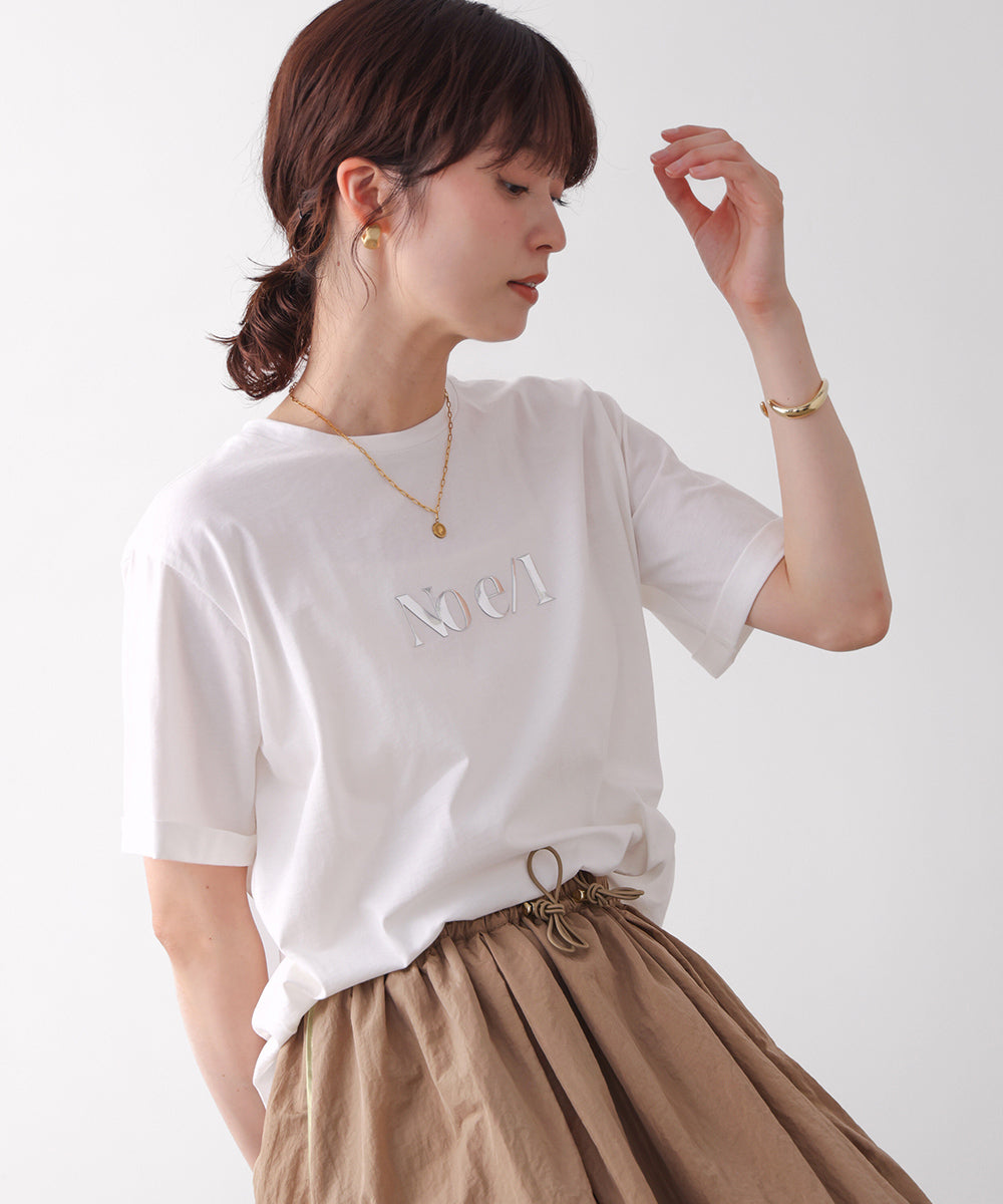 消耗加工綿天竺メタルロゴプリントＴｅｅ［6/12発送予定］