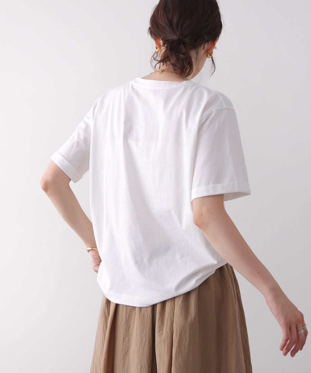 消耗加工綿天竺メタルロゴプリントＴｅｅ［6/12発送予定］
