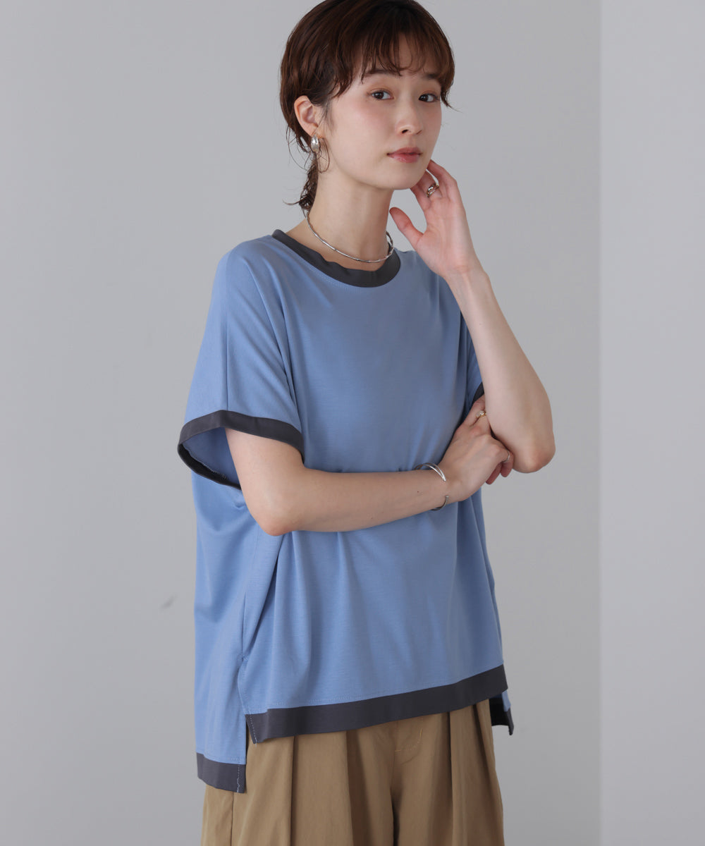 74.バイカラーTシャツ 7分袖バイカラービッグTシャツ [M便 1/1] バイカラーTシャツ ビッグT
