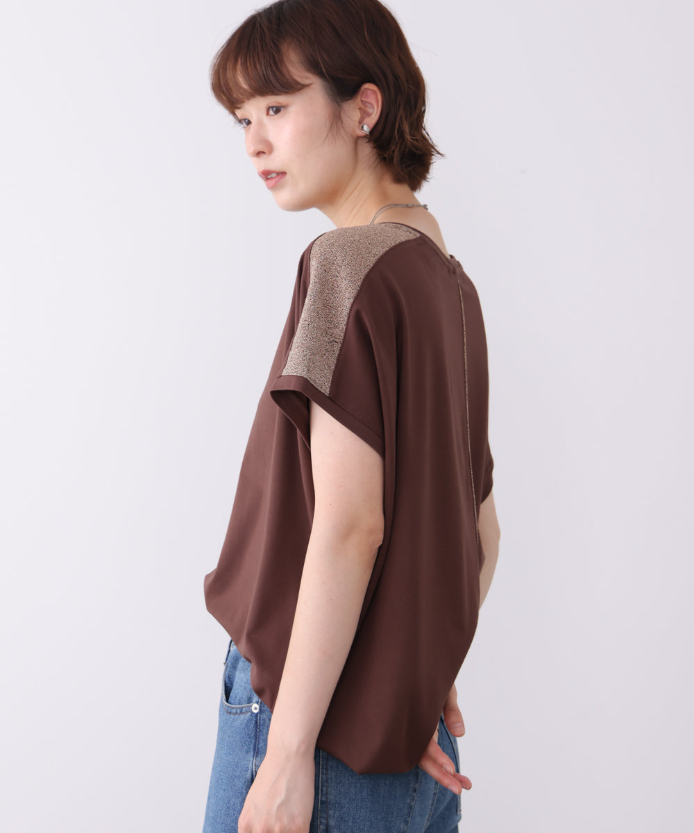肩ラメラインＴシャツ