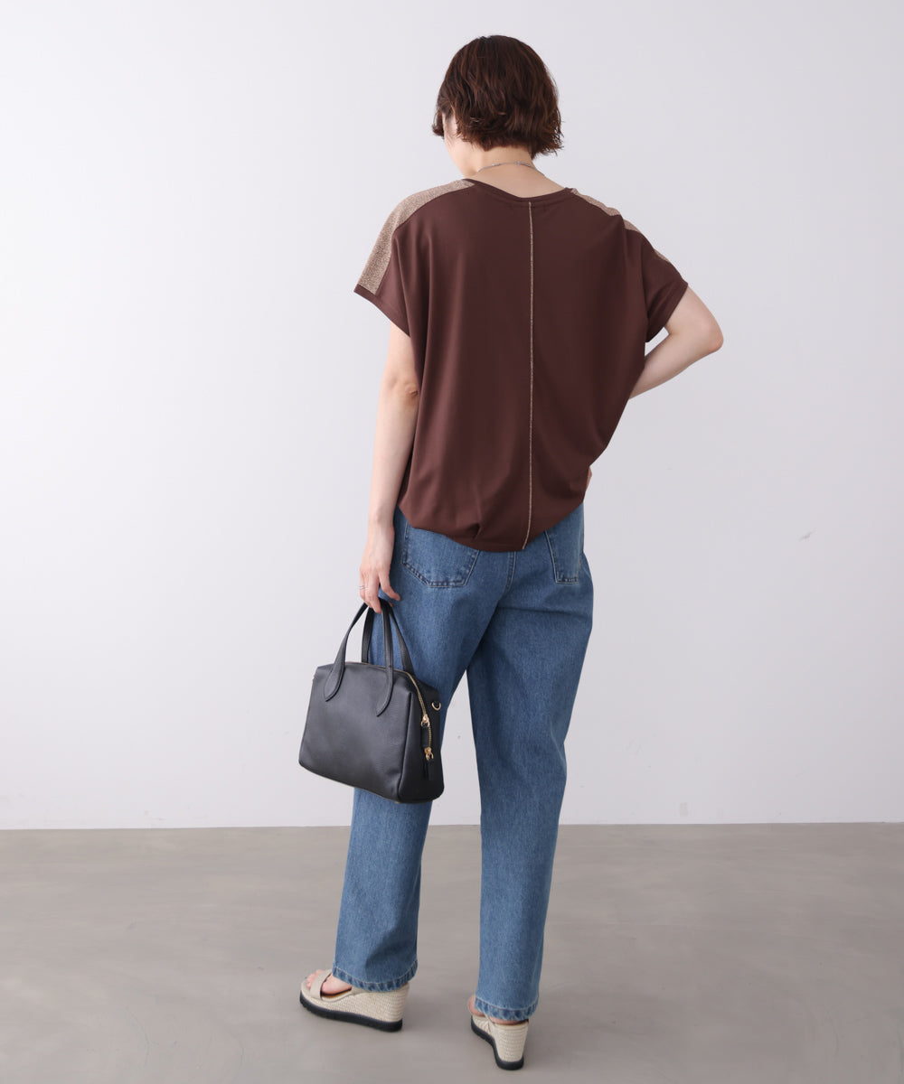 肩ラメラインＴシャツ