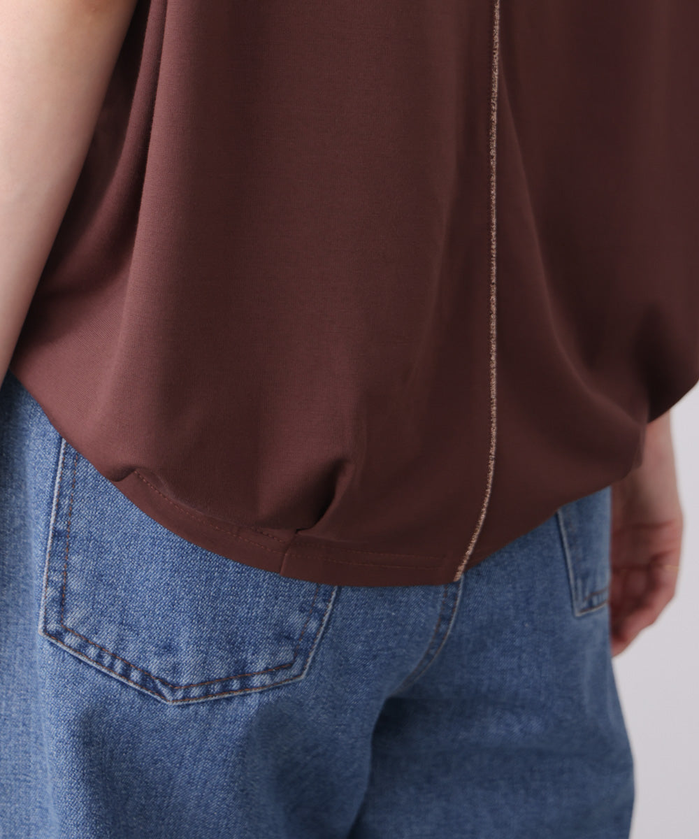 肩ラメラインＴシャツ