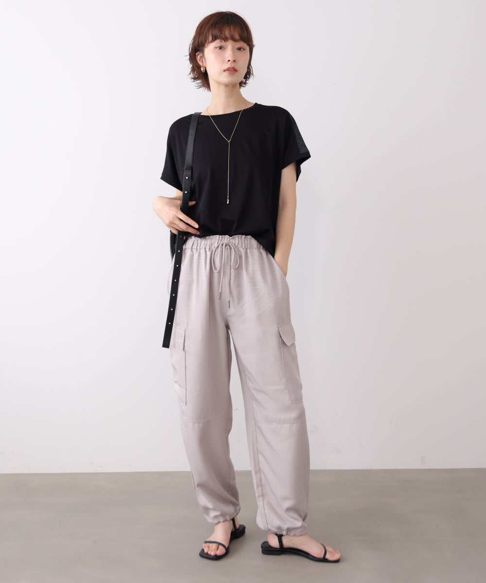 肩ラメラインＴシャツ
