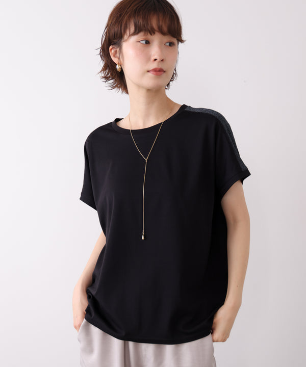 肩ラメラインＴシャツ
