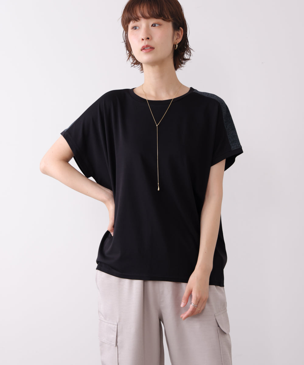 肩ラメラインＴシャツ
