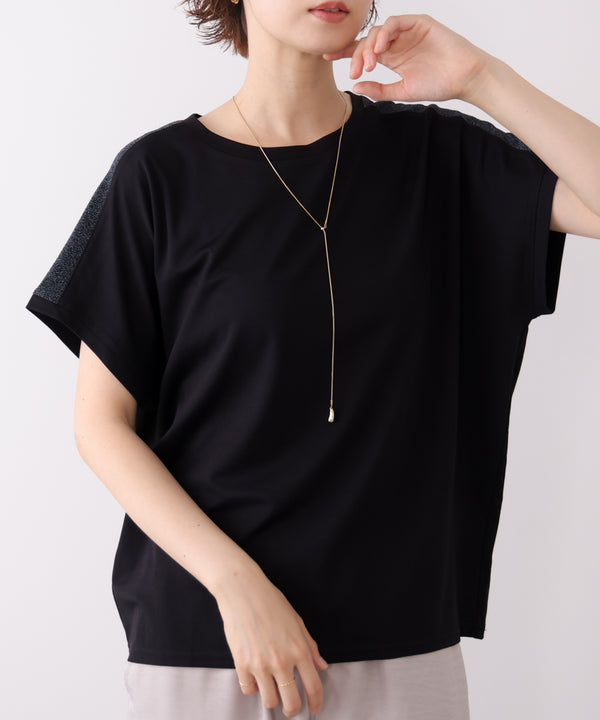 肩ラメラインＴシャツ