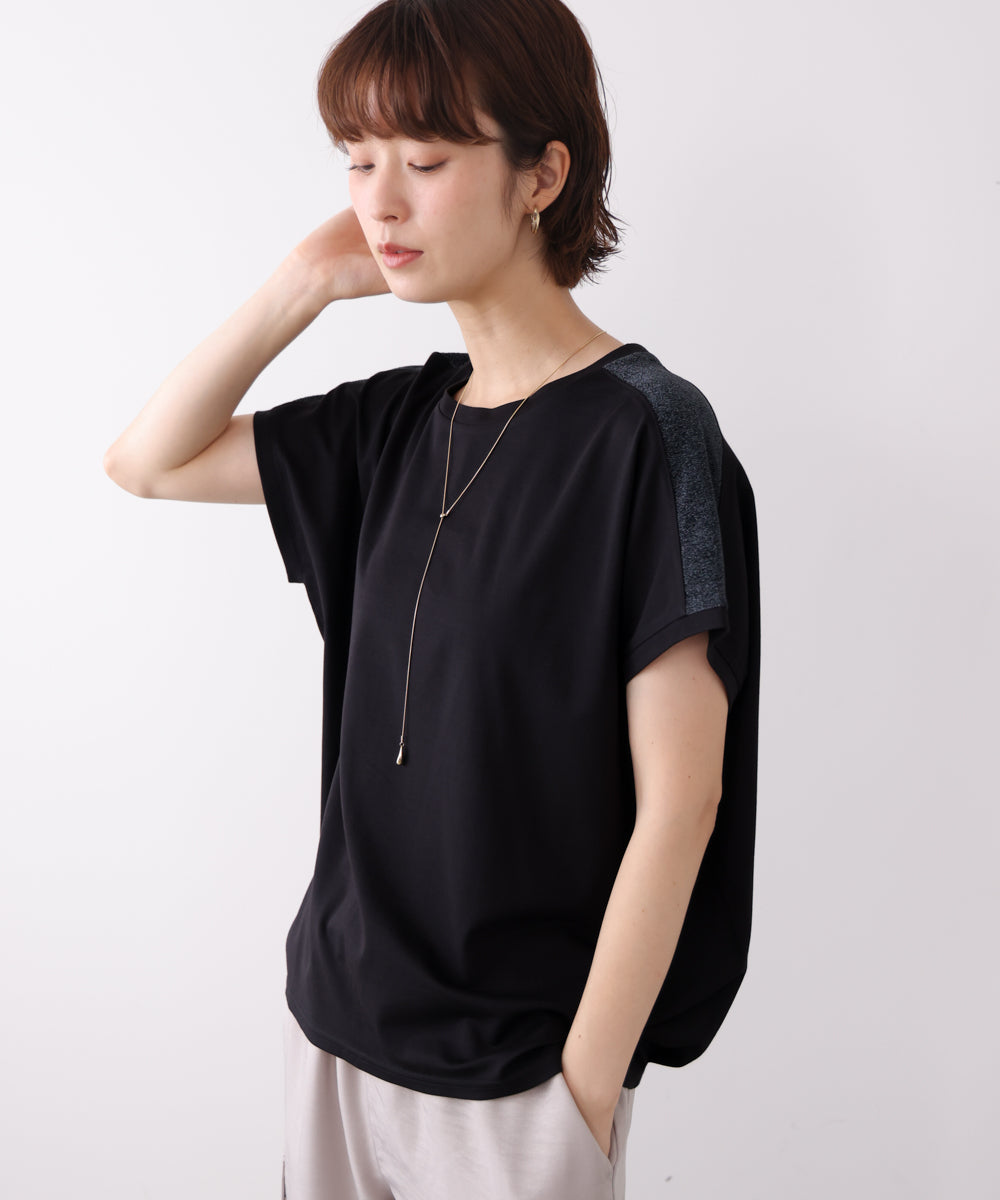 肩ラメラインＴシャツ