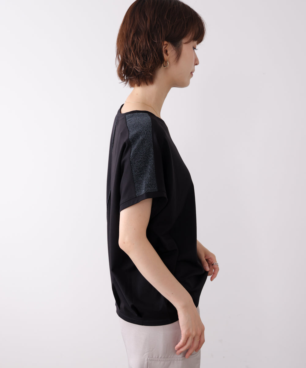 肩ラメラインＴシャツ