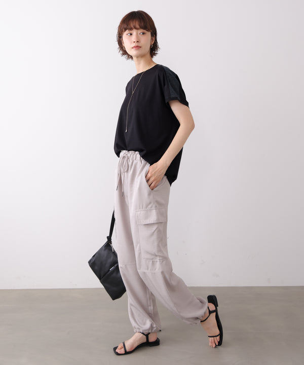 肩ラメラインＴシャツ