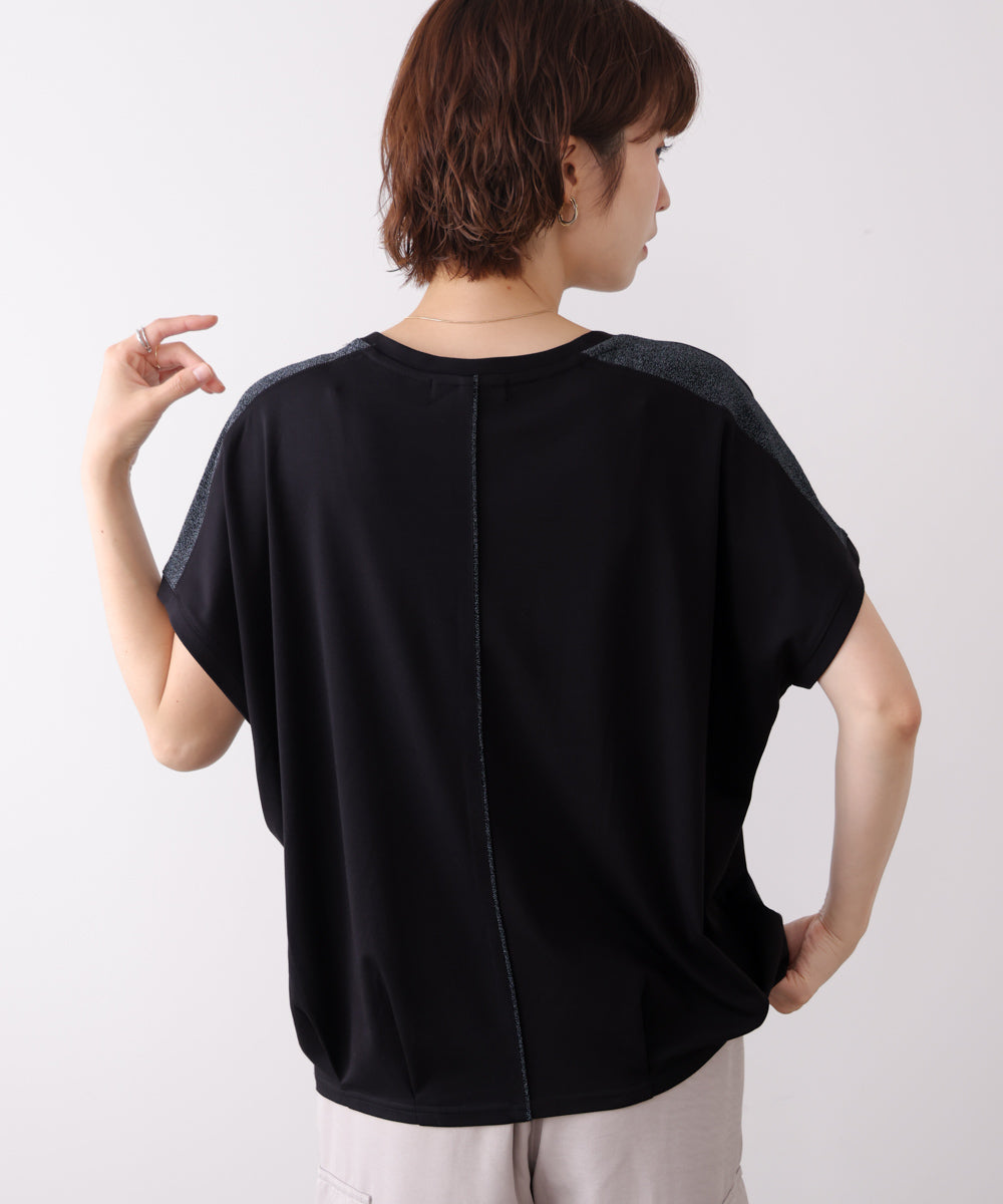 肩ラメラインＴシャツ