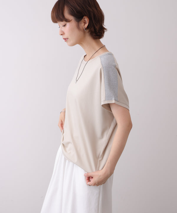 肩ラメラインＴシャツ