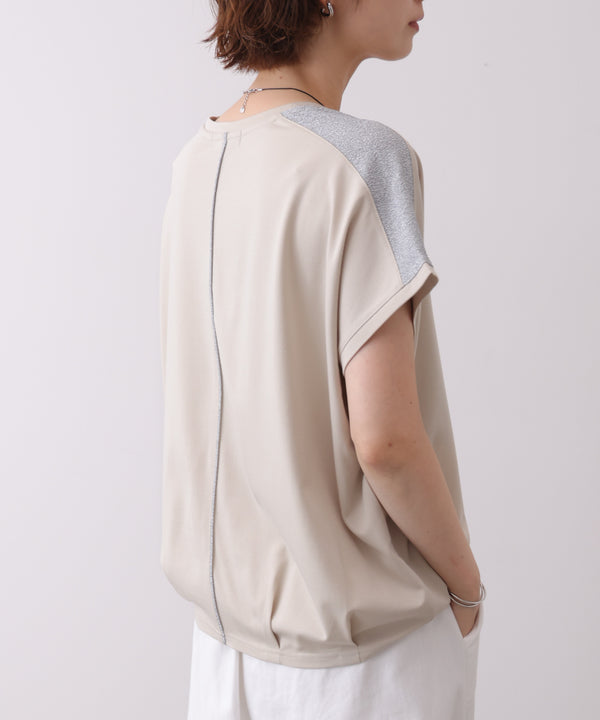 肩ラメラインＴシャツ