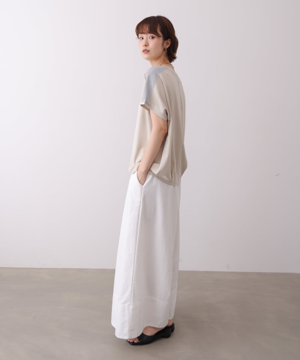 肩ラメラインＴシャツ