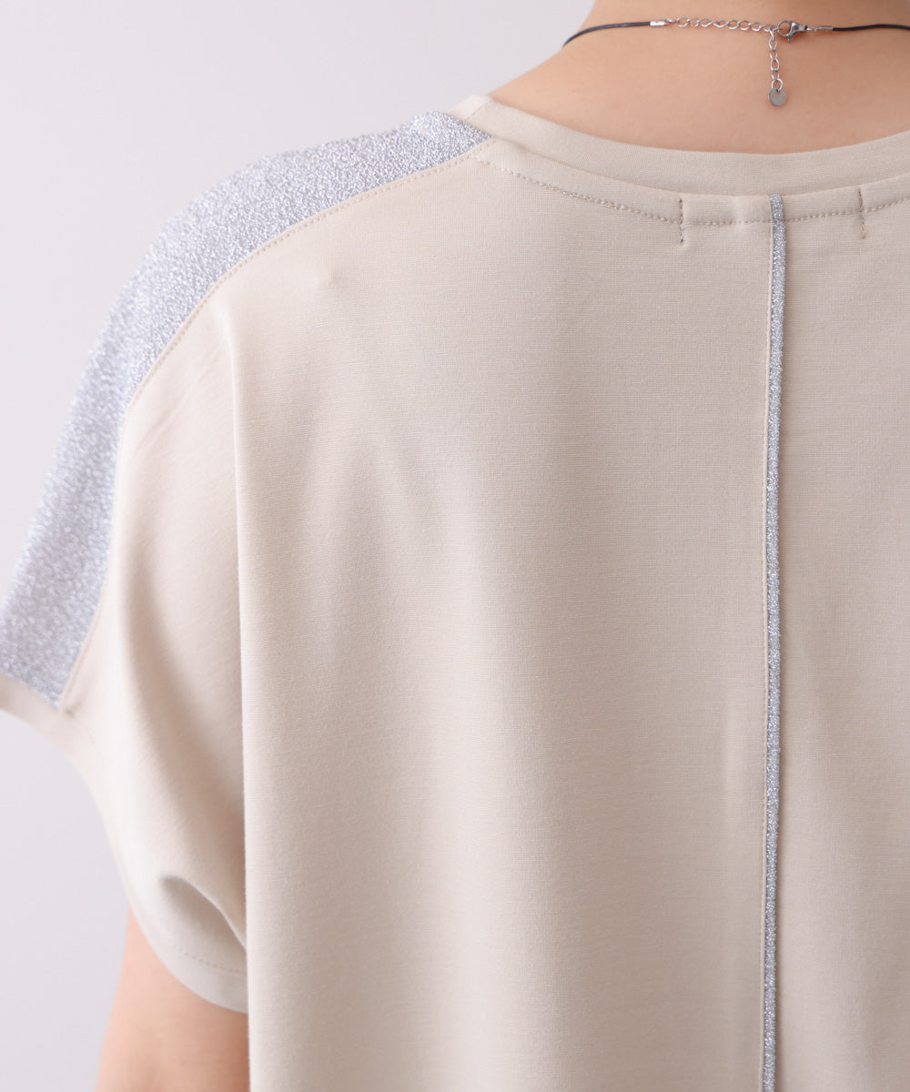 肩ラメラインＴシャツ