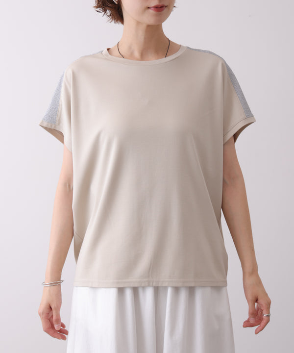 肩ラメラインＴシャツ