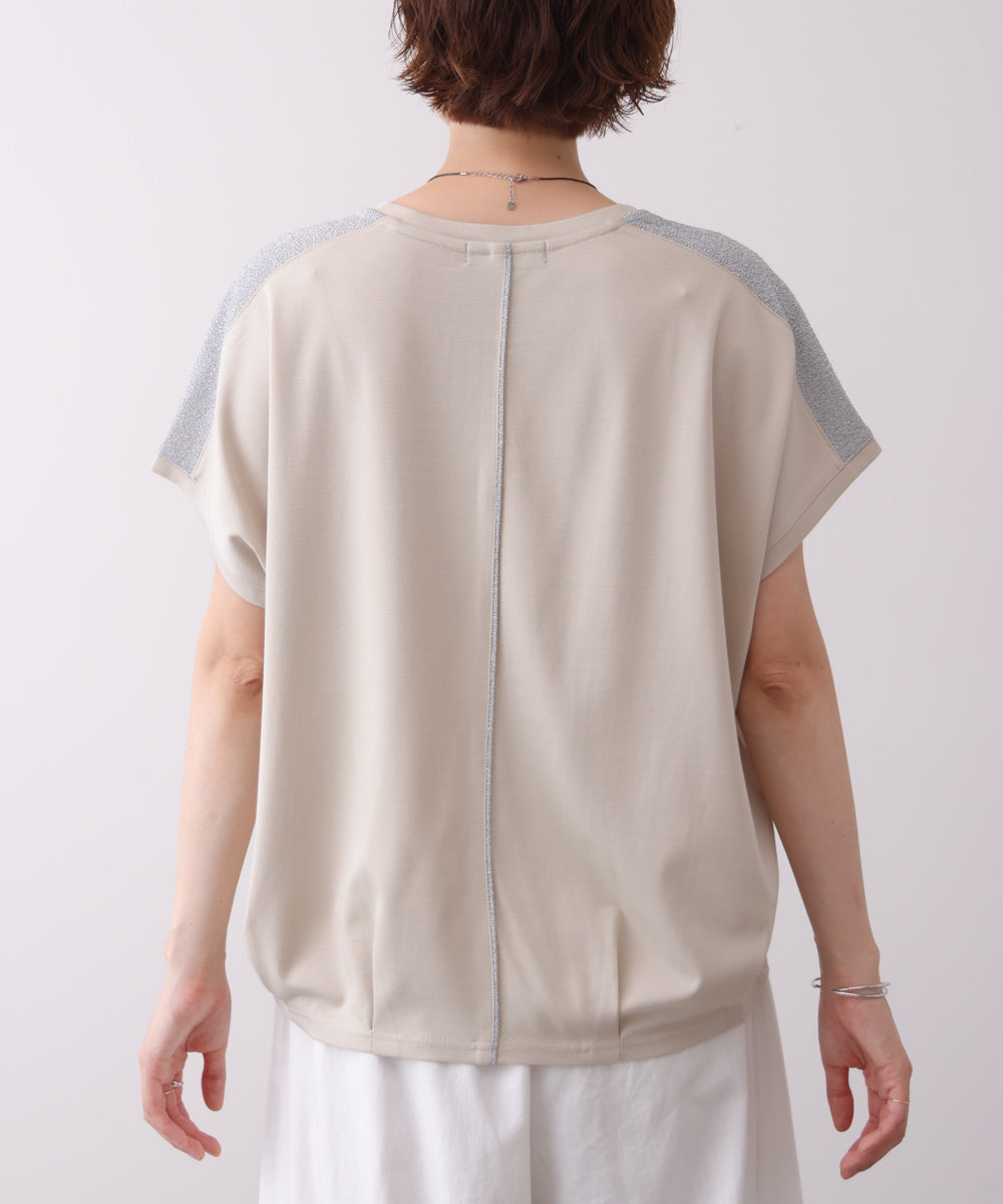 肩ラメラインＴシャツ