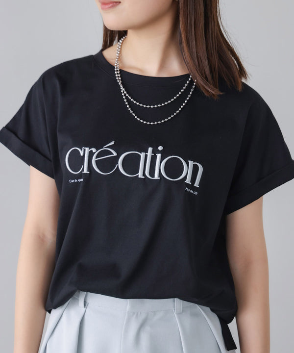 厚盛刺しゅうロゴT-shirt