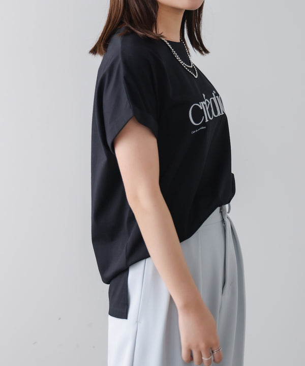 厚盛刺しゅうロゴT-shirt