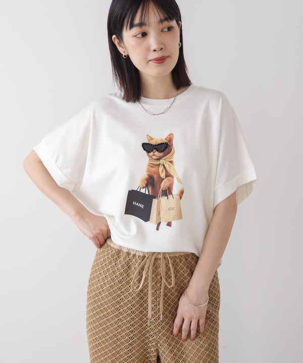 キャットグラフィックTシャツ
