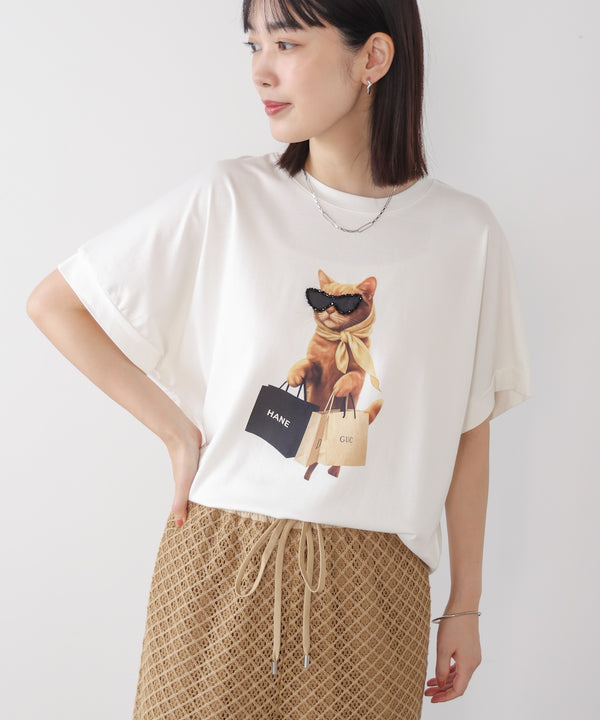 キャットグラフィックTシャツ