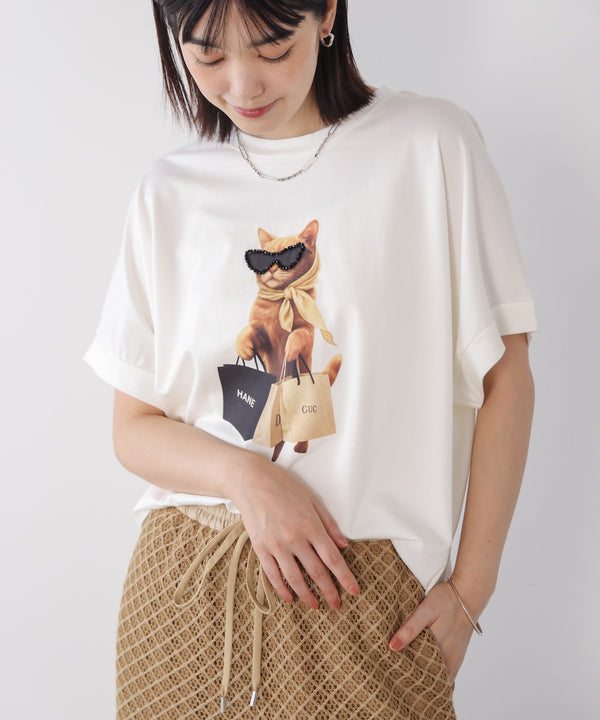 キャットグラフィックTシャツ
