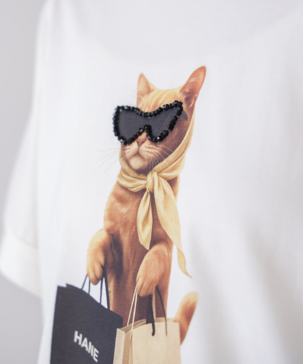 キャットグラフィックTシャツ