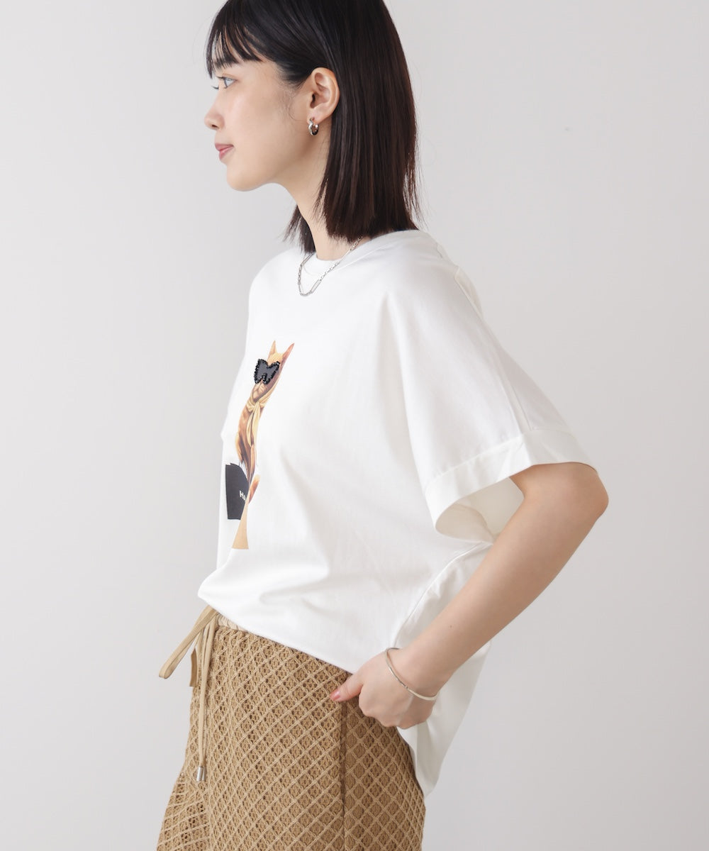 キャットグラフィックTシャツ