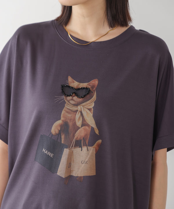 キャットグラフィックTシャツ