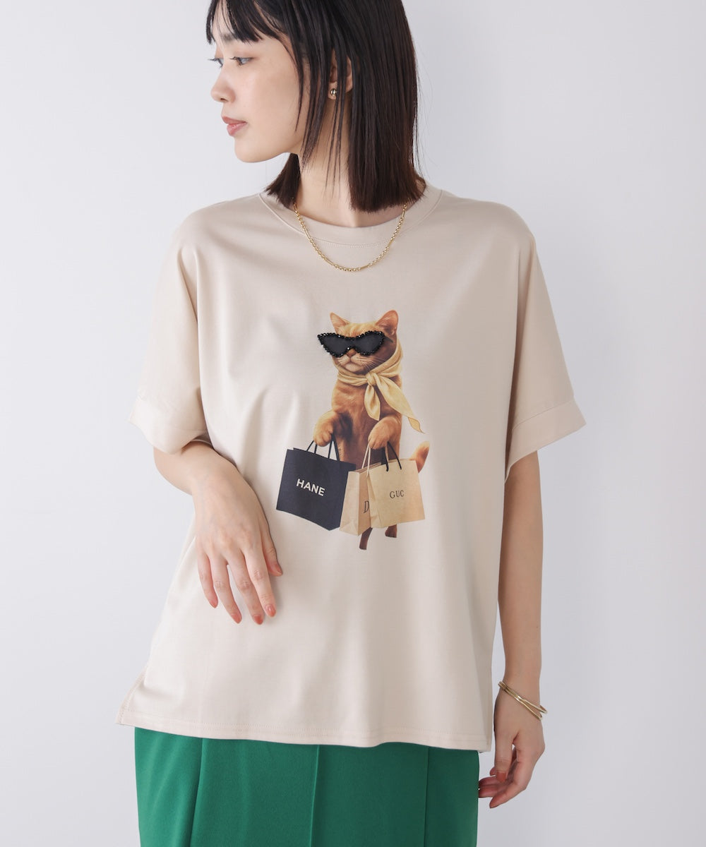 キャットグラフィックTシャツ