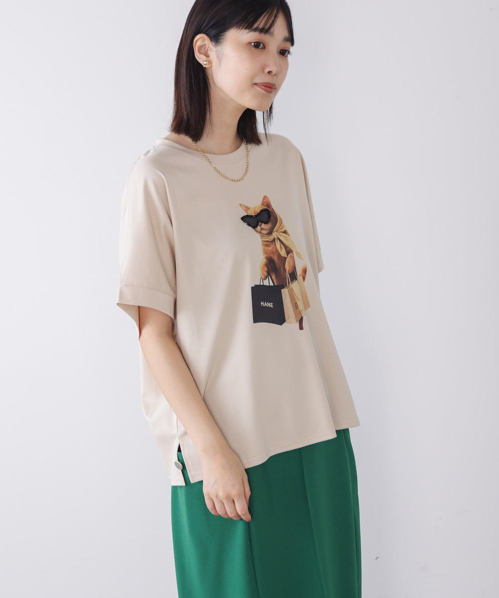 キャットグラフィックTシャツ