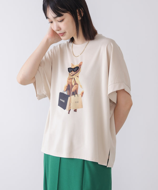 キャットグラフィックTシャツ