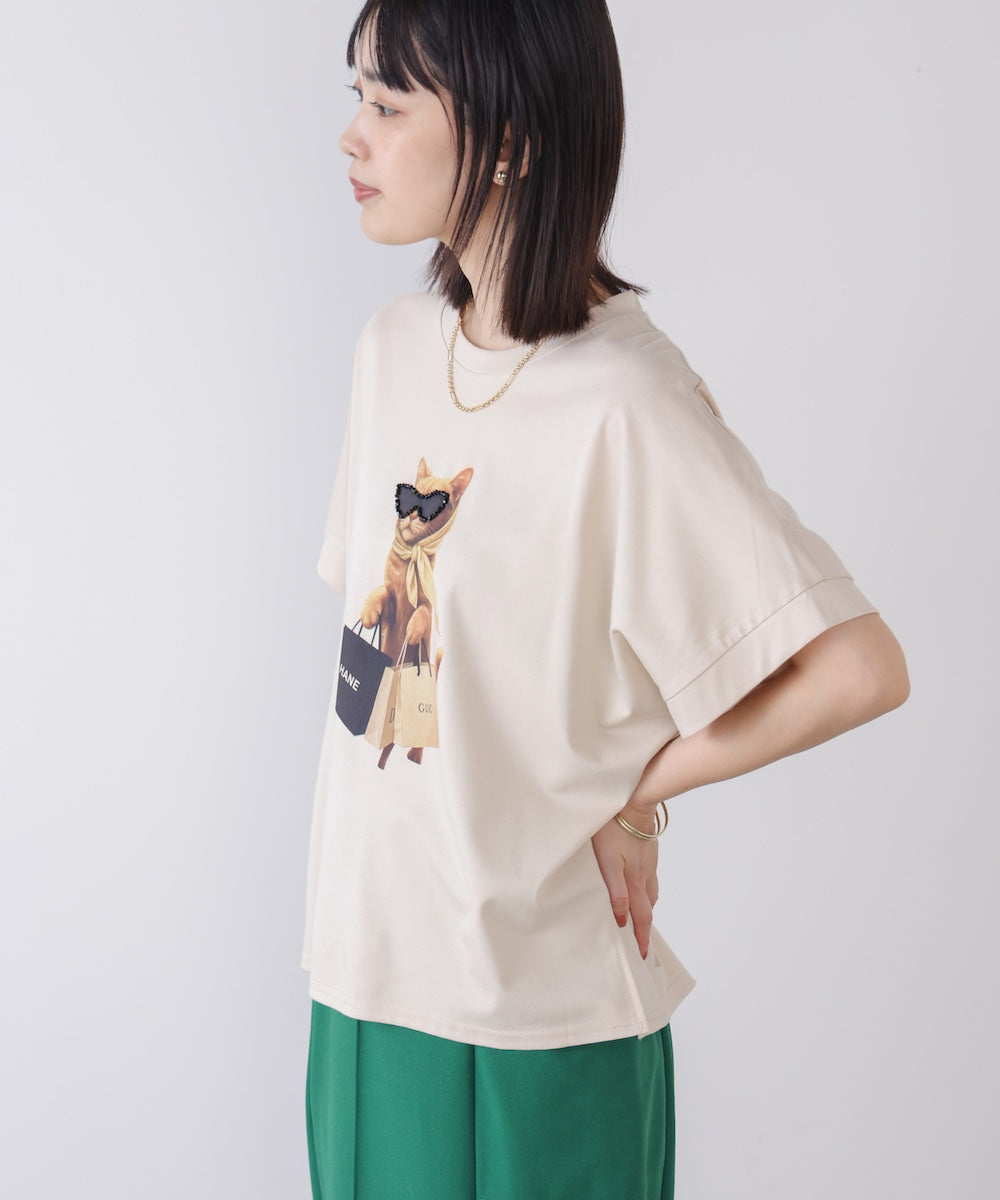 キャットグラフィックTシャツ