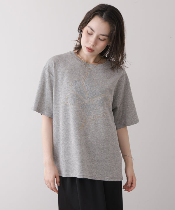 アートフラワーモチーフTシャツ［8/7発送予定］