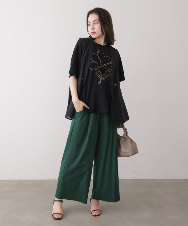アートフラワーモチーフTシャツ［8/7発送予定］