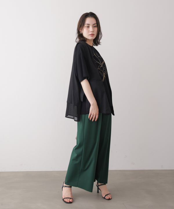 アートフラワーモチーフTシャツ［8/7発送予定］