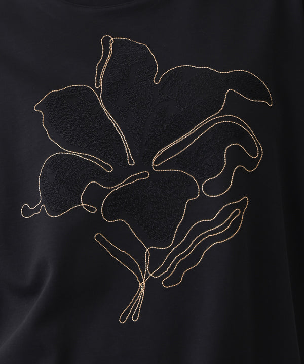 アートフラワーモチーフTシャツ［8/7発送予定］
