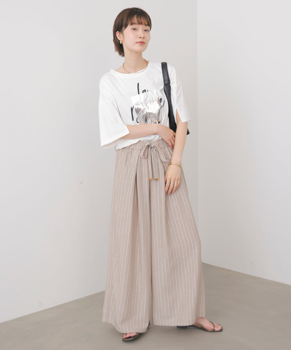 箔エンボス五分袖Tシャツ［8/21発送予定］