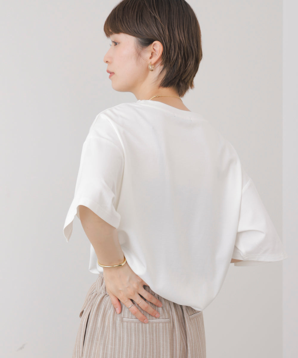 箔エンボス五分袖Tシャツ［8/21発送予定］