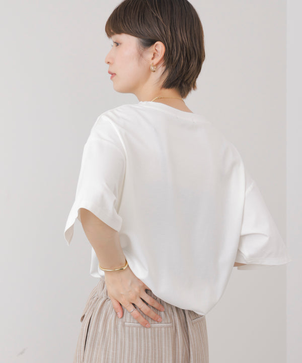 箔エンボス五分袖Tシャツ［8/21発送予定］