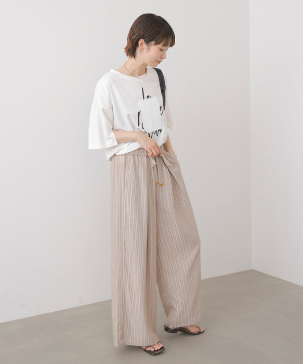 箔エンボス五分袖Tシャツ［8/21発送予定］