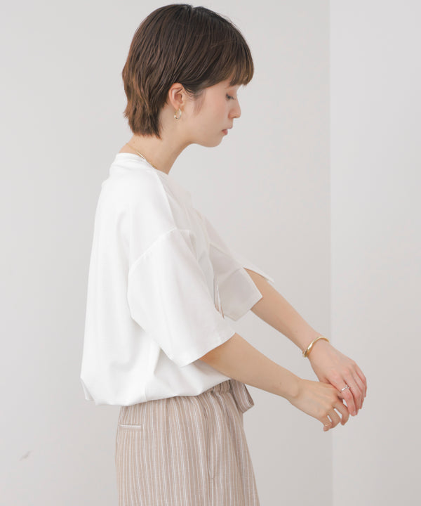 箔エンボス五分袖Tシャツ［8/21発送予定］