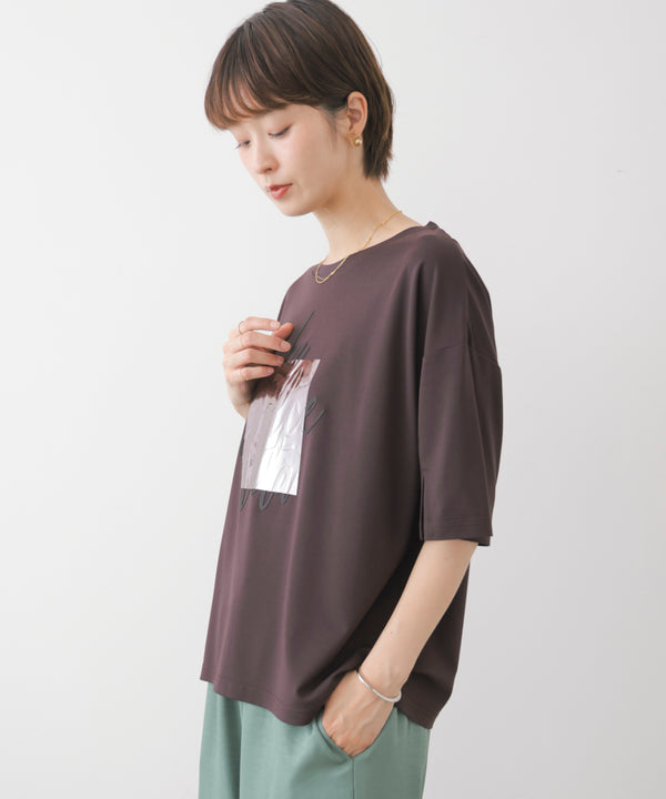 箔エンボス五分袖Tシャツ［8/21発送予定］