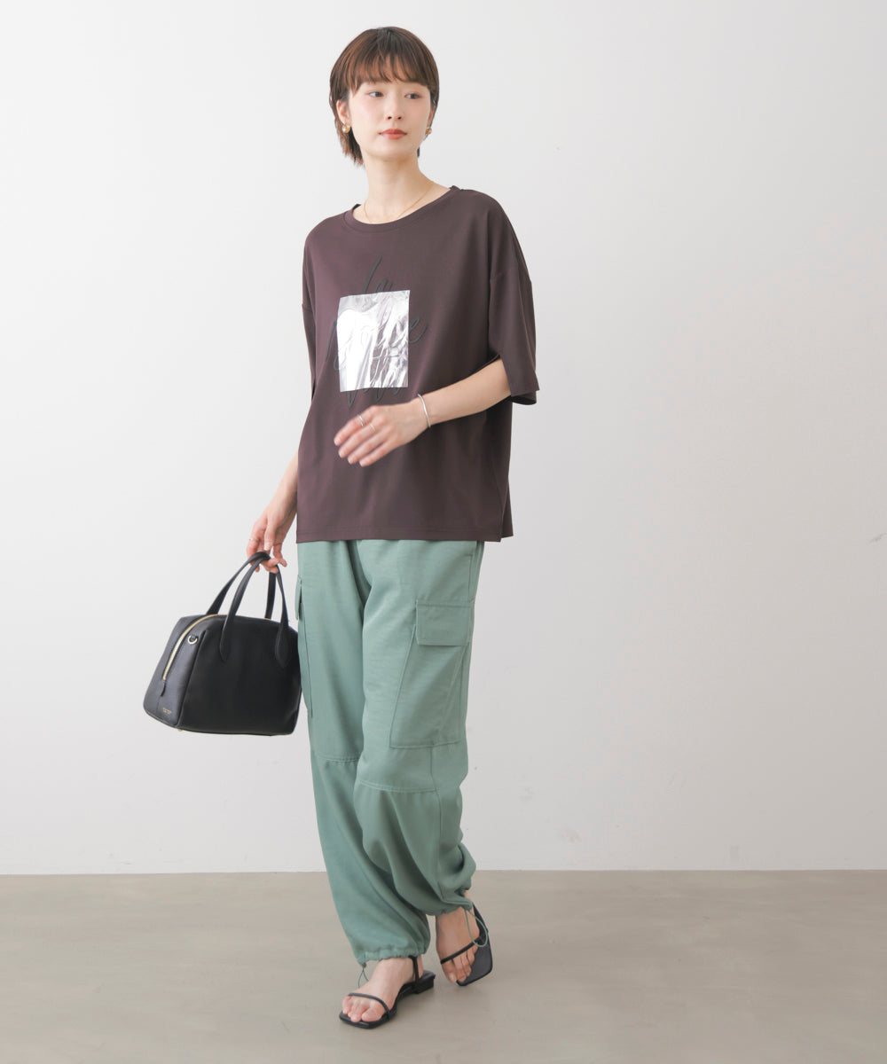 箔エンボス五分袖Tシャツ［8/21発送予定］