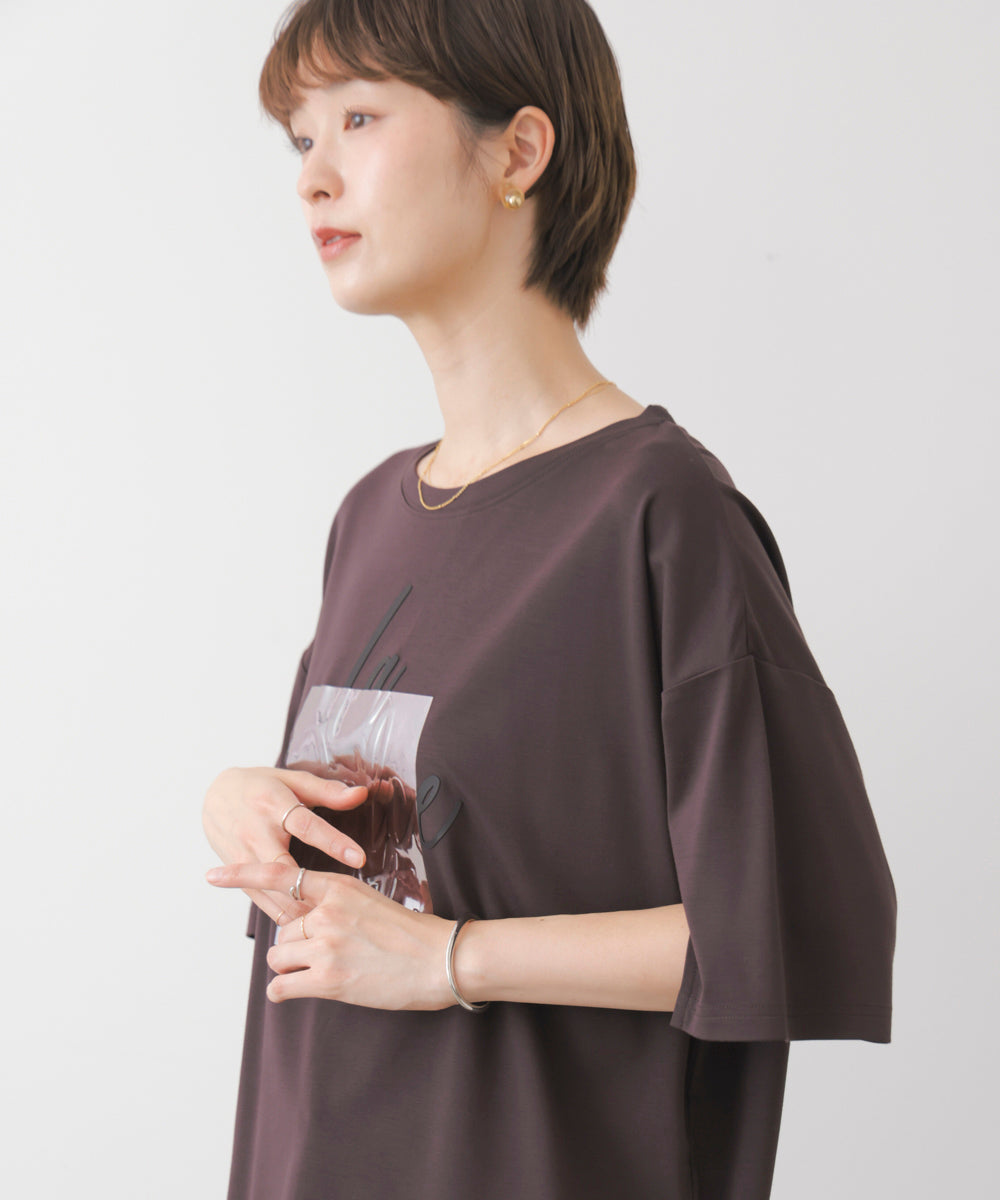 箔エンボス五分袖Tシャツ［8/21発送予定］