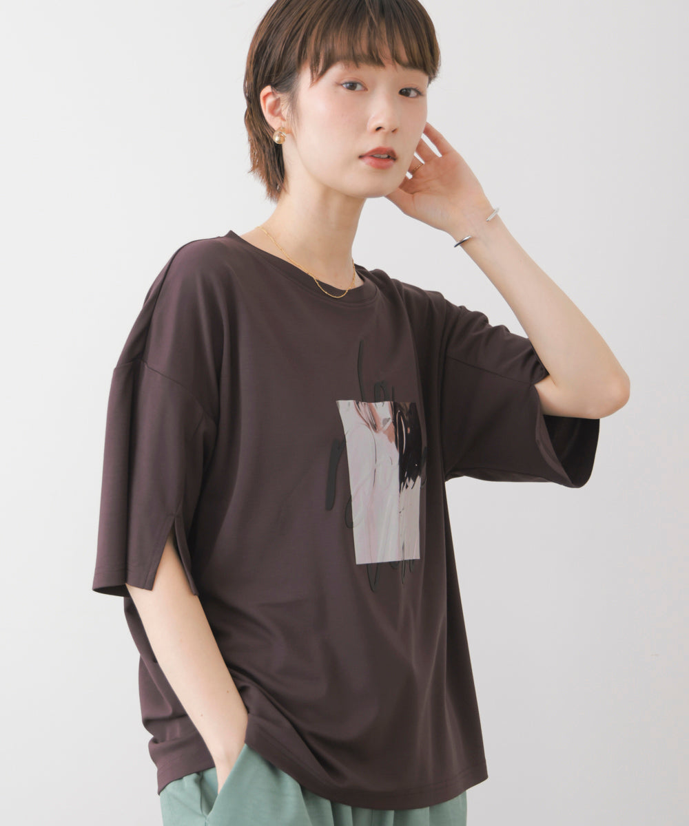 箔エンボス五分袖Tシャツ［8/21発送予定］