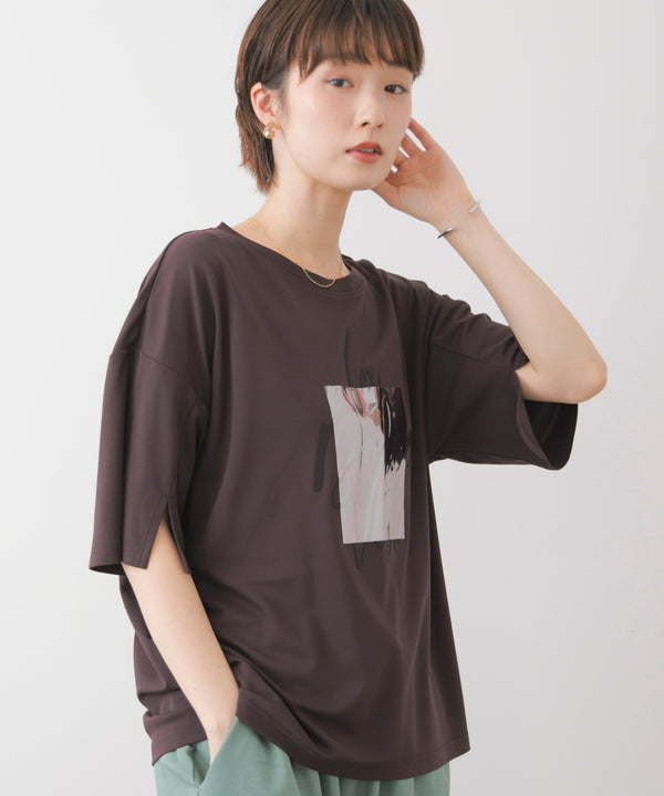 箔エンボス五分袖Tシャツ［8/21発送予定］