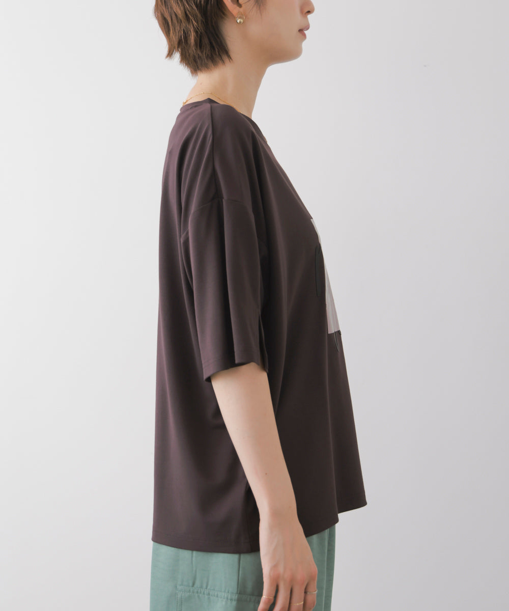 箔エンボス五分袖Tシャツ［8/21発送予定］