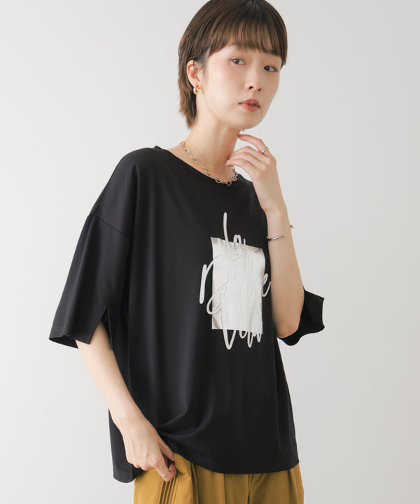 箔エンボス五分袖Tシャツ［8/21発送予定］